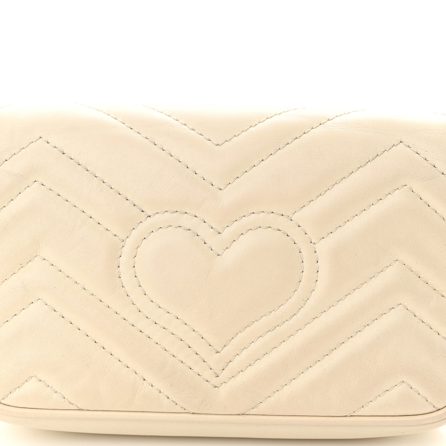 Gucci Calfskin Matelasse Super Mini GG Marmont Shoulder Bag White 13 of 14