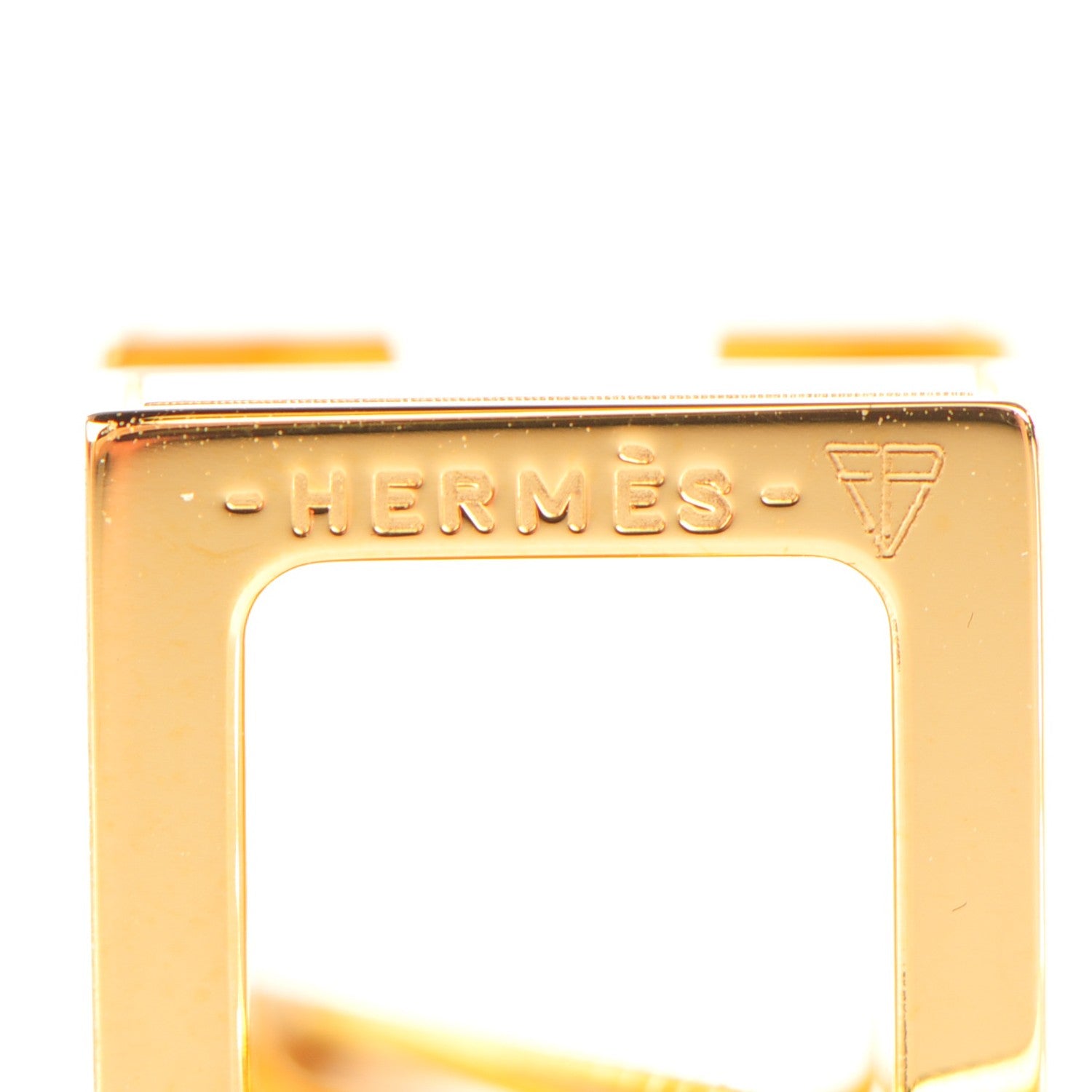 Hermes Lacquered Gold Cage d'H Pendant Necklace Black 4 of 5