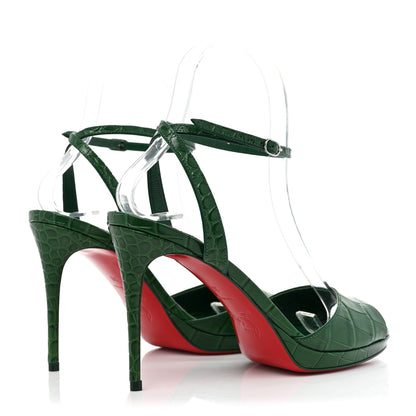 Christian Louboutin Calfskin Alligator Embossed Loubiloo 100 Sandals 36 Canopee 4 of 12