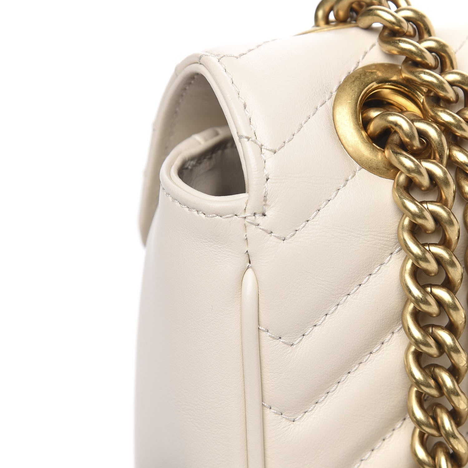 Gucci Calfskin Matelasse Small GG Marmont Shoulder Bag White 9 of 12