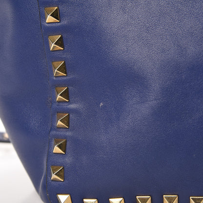 Valentino Garavani Vitello Medium Rockstud Tote Blue China 18 of 18
