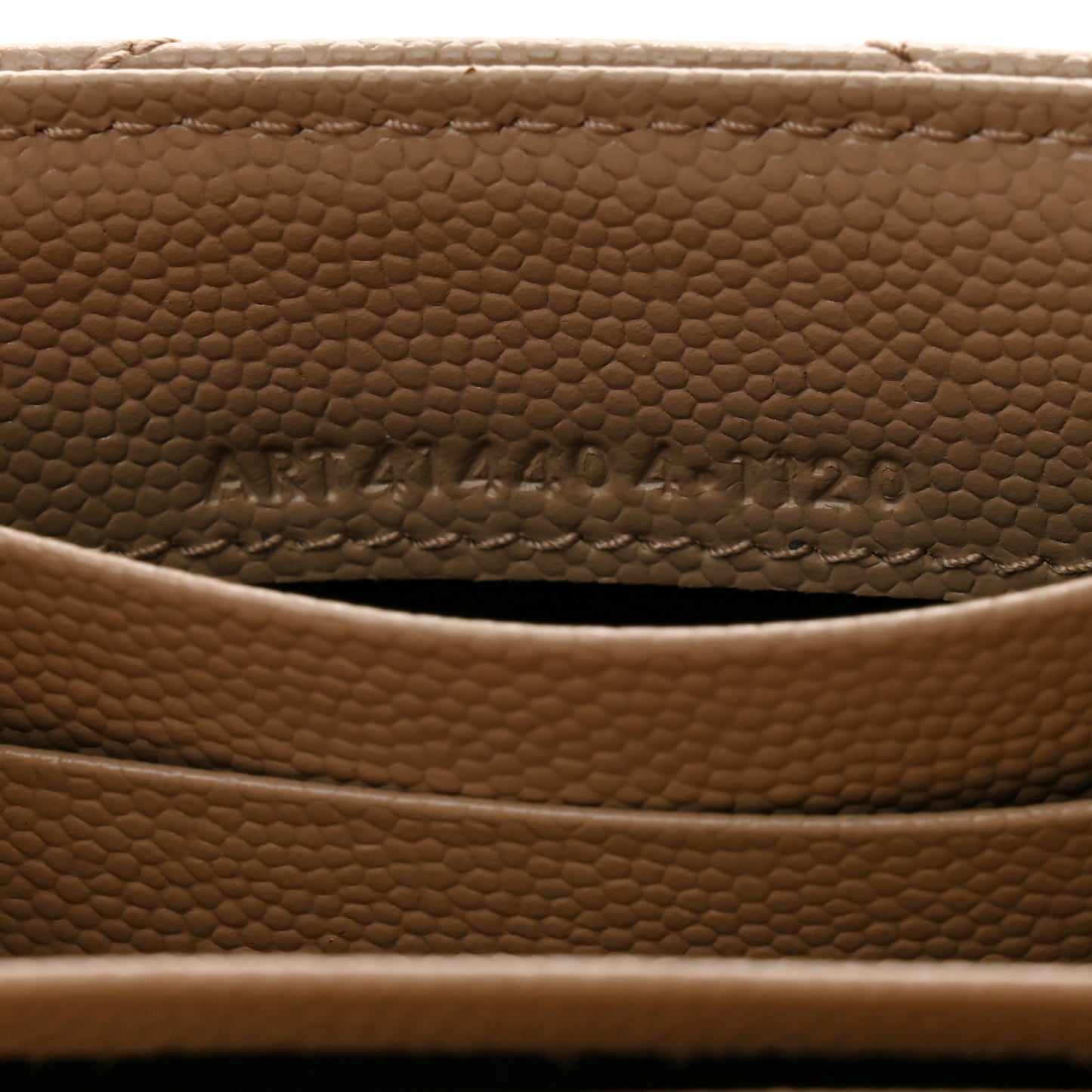 Grain De Poudre Matelasse Chevron Small Monogram Envelope Wallet Dark Beige