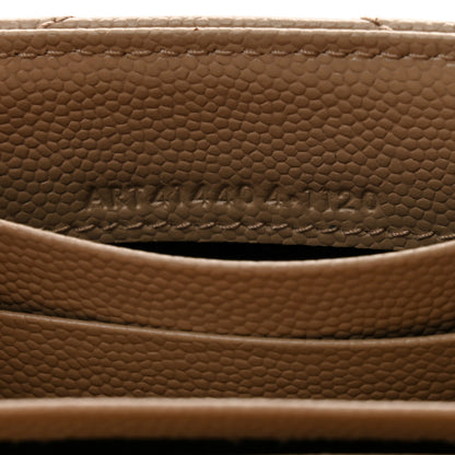 Saint Laurent Grain De Poudre Matelasse Chevron Small Monogram Envelope Wallet Dark Beige 7 of 8