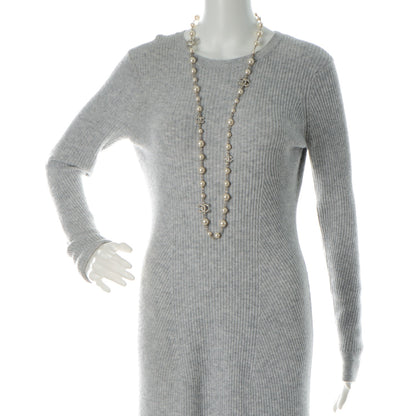 Chanel Crystal Pearl CC Long Necklace Silver 2 of 4