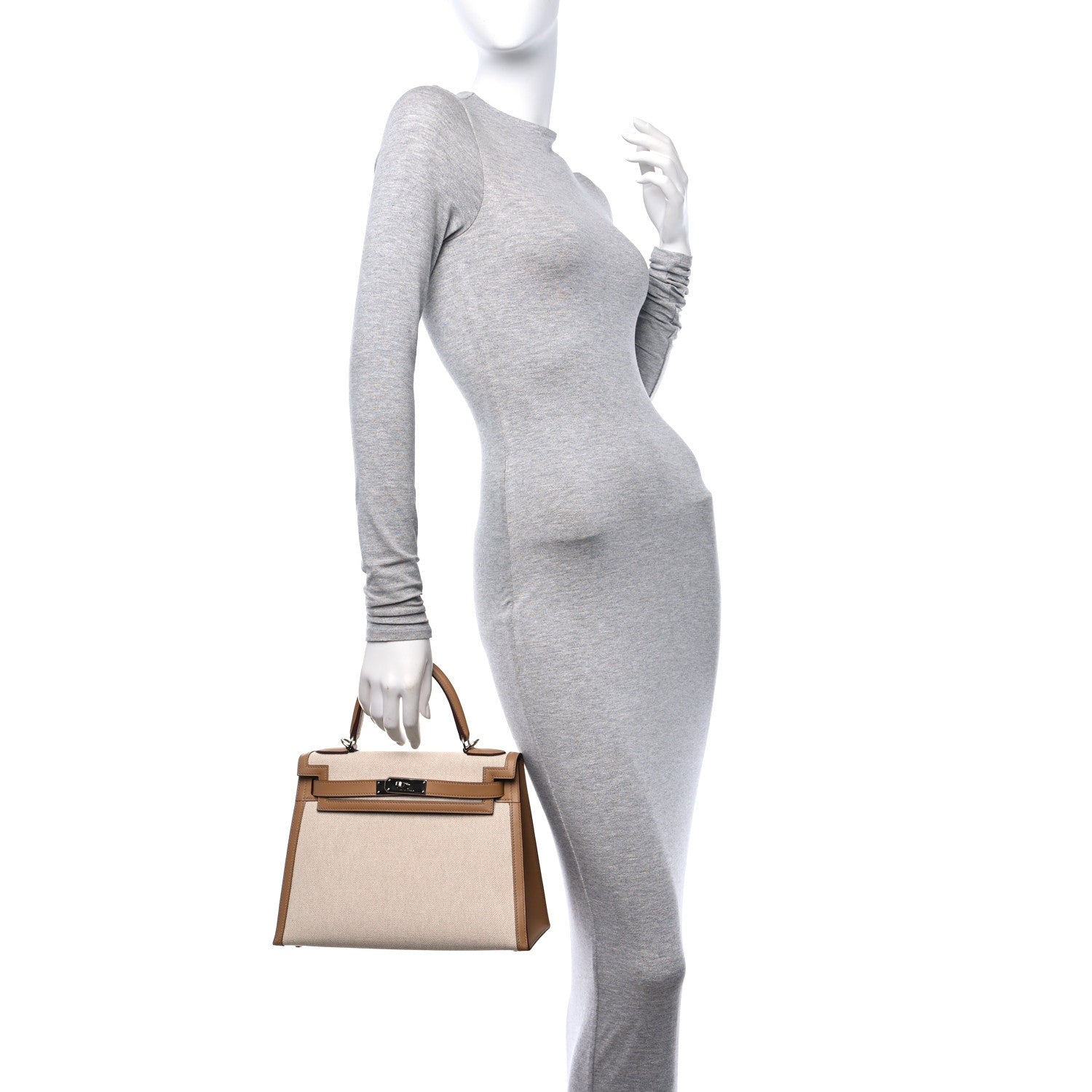 Hermes Toile H Swift Kelly Sellier 28 Ecru Biscuit 2 of 14