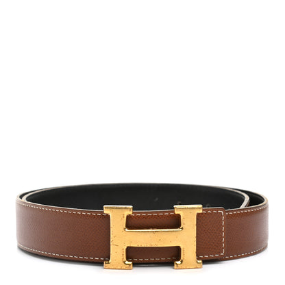 Hermes Box Epsom 32mm H Belt 85 Black Gold 1 of 6