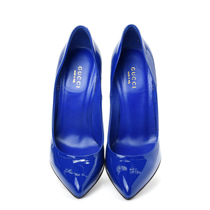 Gucci Patent Gloria Pumps 35 Deep Zaffiro 5 of 11