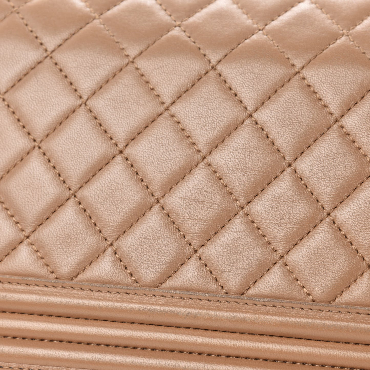 Lambskin Quilted Medium Boy Flap Beige