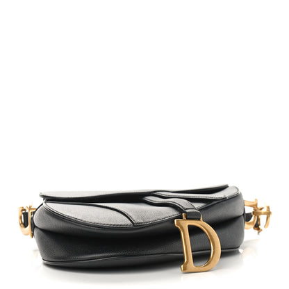 Christian Dior Grained Calfskin Saddle Bag Black 4 of 10