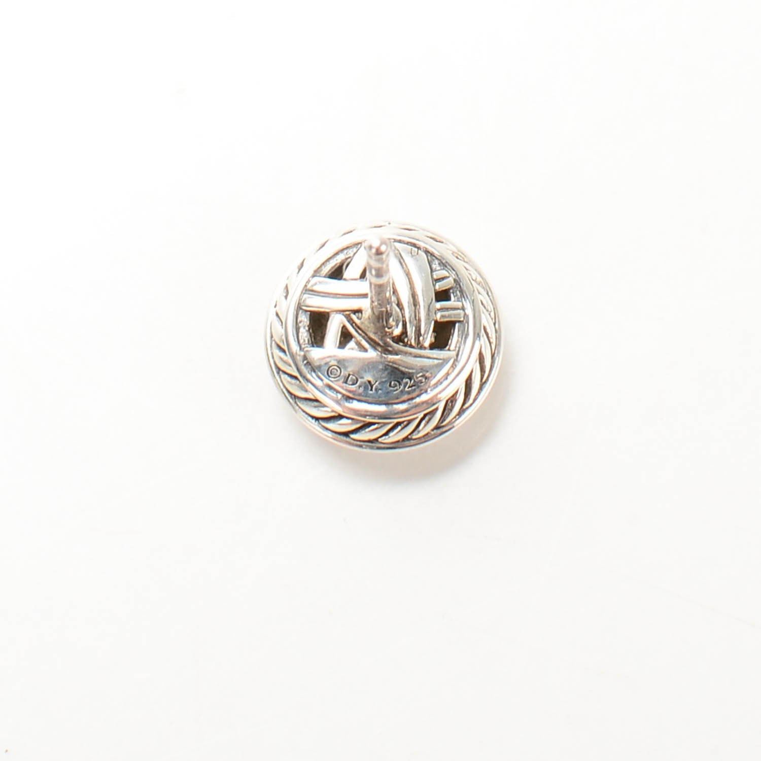 David Yurman Sterling Silver Pave Diamond 6mm Cerise Earrings 4 of 5