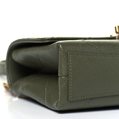 Chanel Caviar Quilted Mini Bracelet On Chain Flap Green 5 of 9