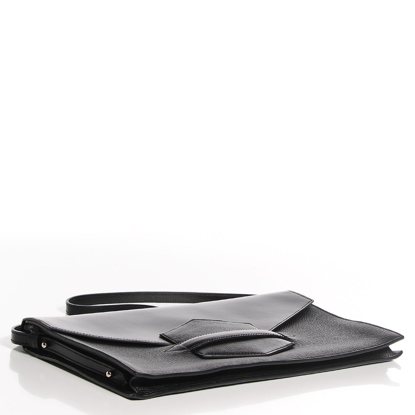 Box Calf Taurillon Clemence Faco Clutch Black
