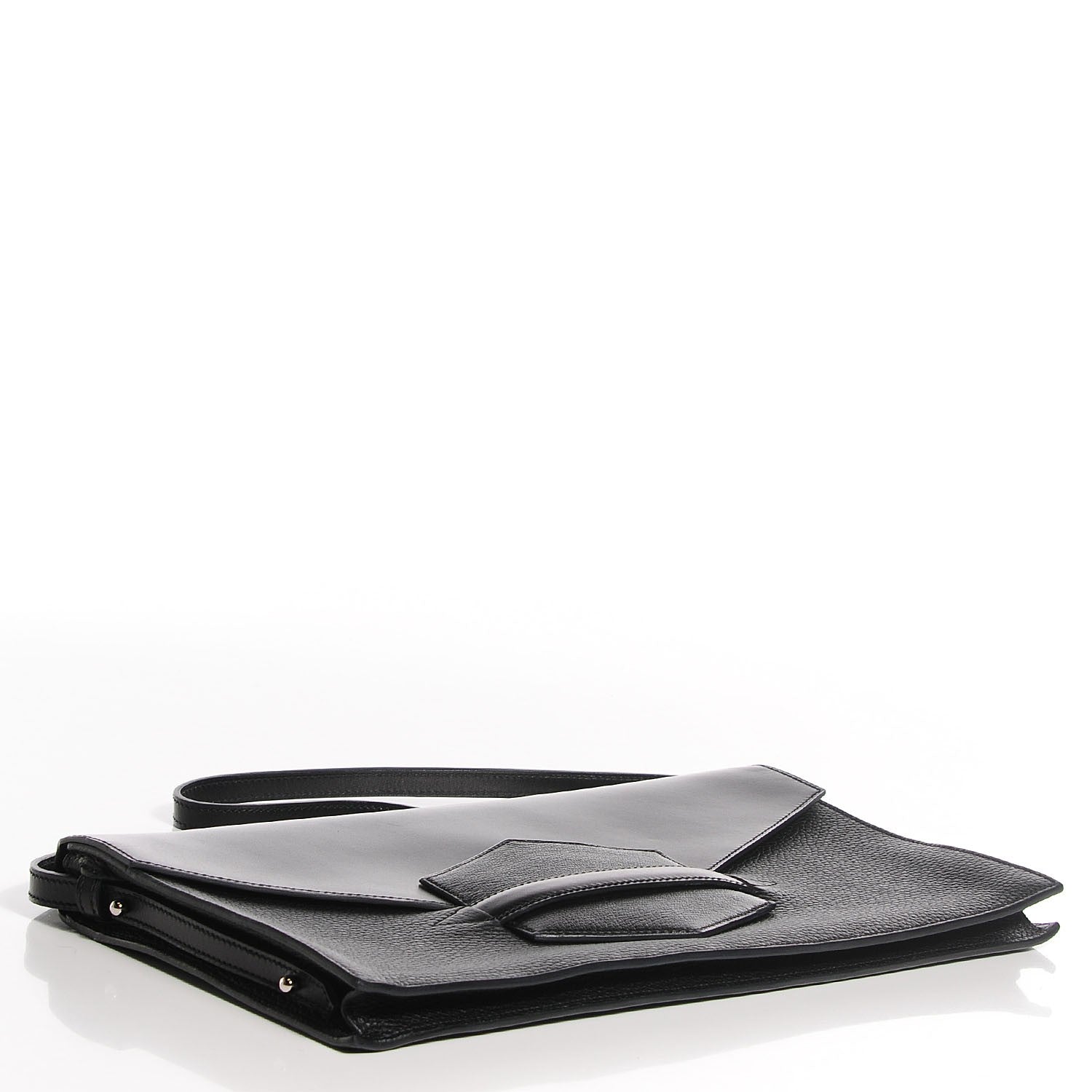 Hermes Box Calf Taurillon Clemence Faco Clutch Black 4 of 14
