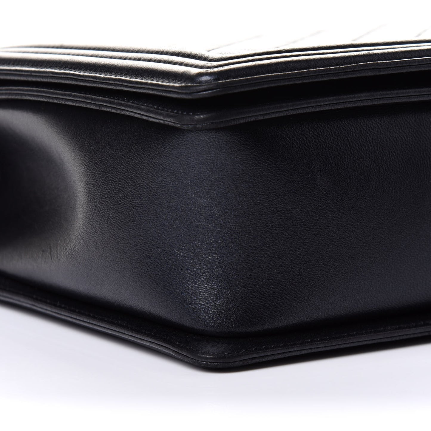 Lambskin Quilted Large Boy Flap Black