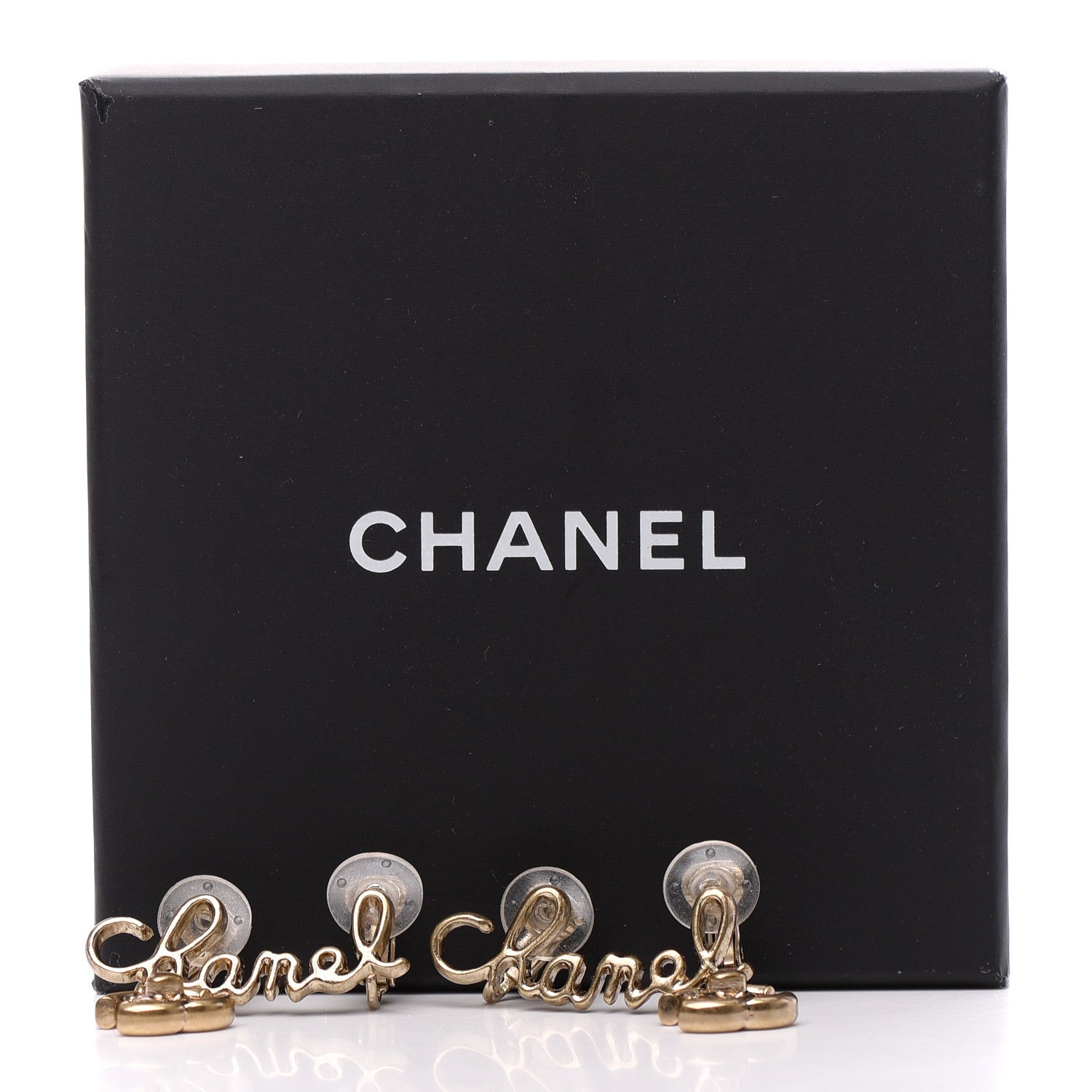 Chanel Metal Logo CC Turnlock Clip On Earrings Gold 5 of 5