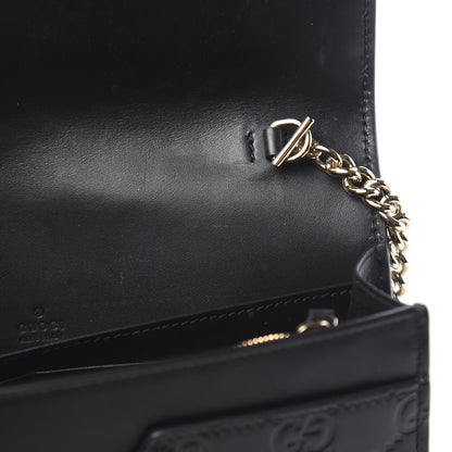 Gucci Guccissima Signature Bowy Chain Wallet Black 8 of 16