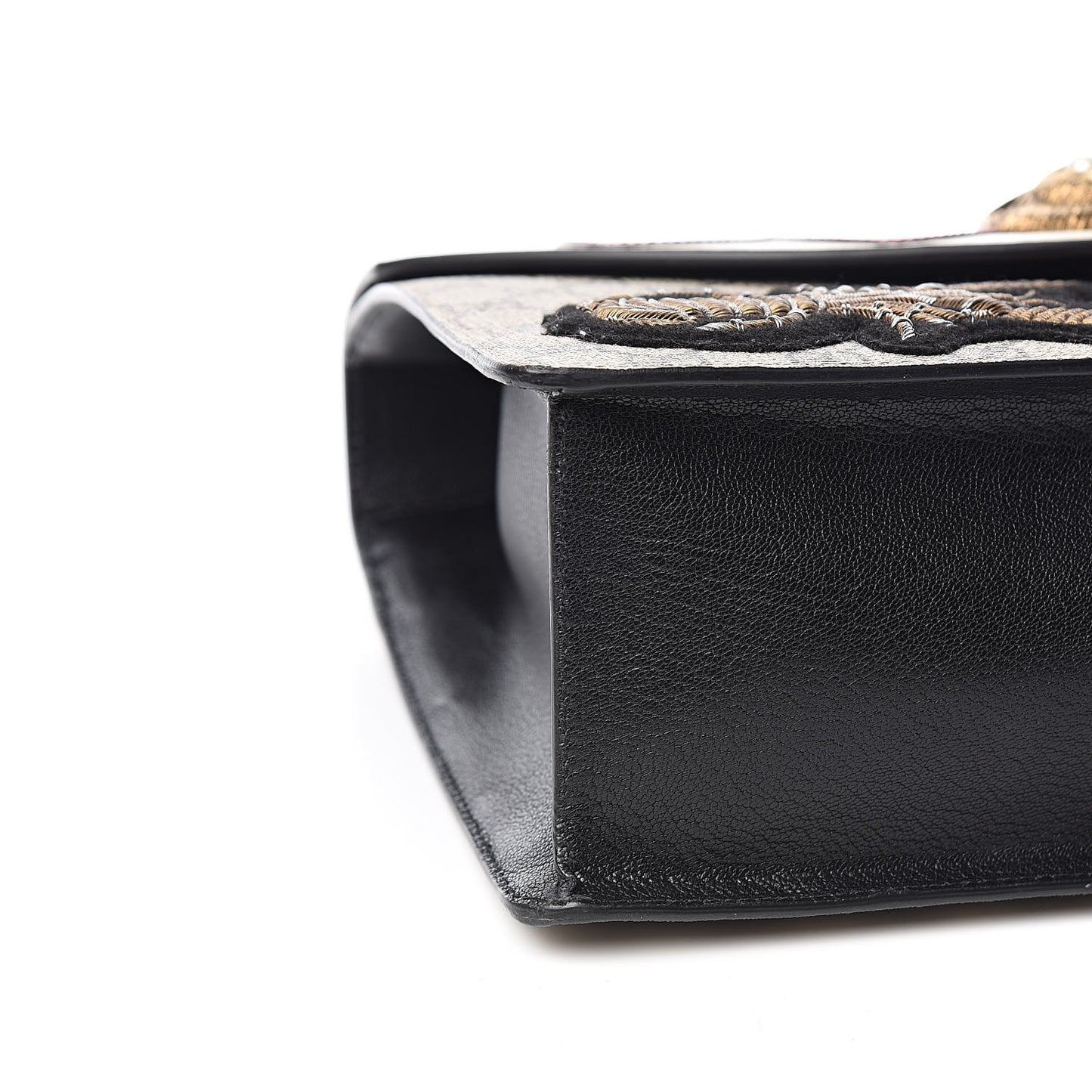 GG Supreme Monogram Goatskin Pearl Embroidered Medium Fox Broche Top Handle Bag Beige Ebony Black Hibiscus Red Mystic White