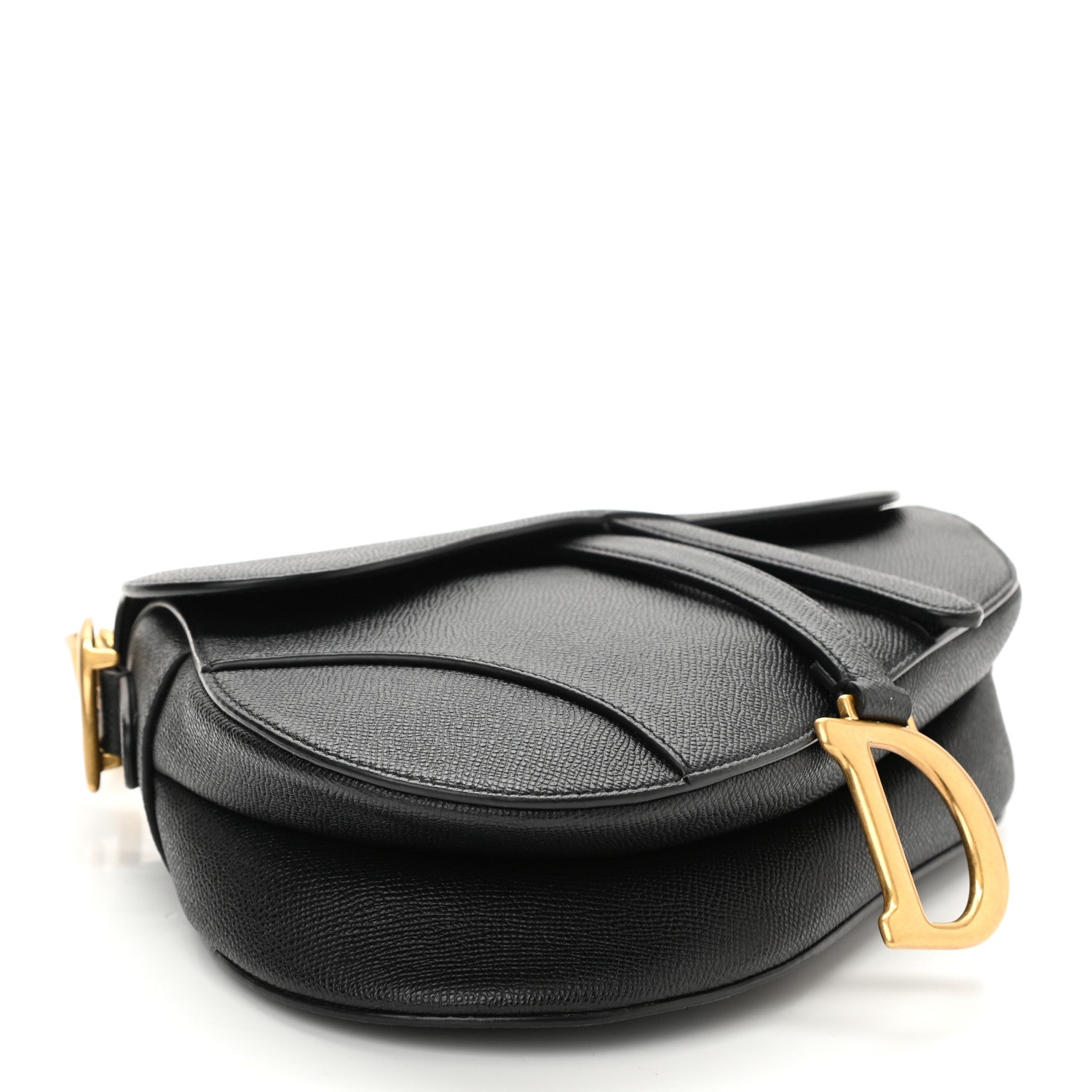 Christian Dior Grained Calfskin Saddle Bag Black 4 of 8