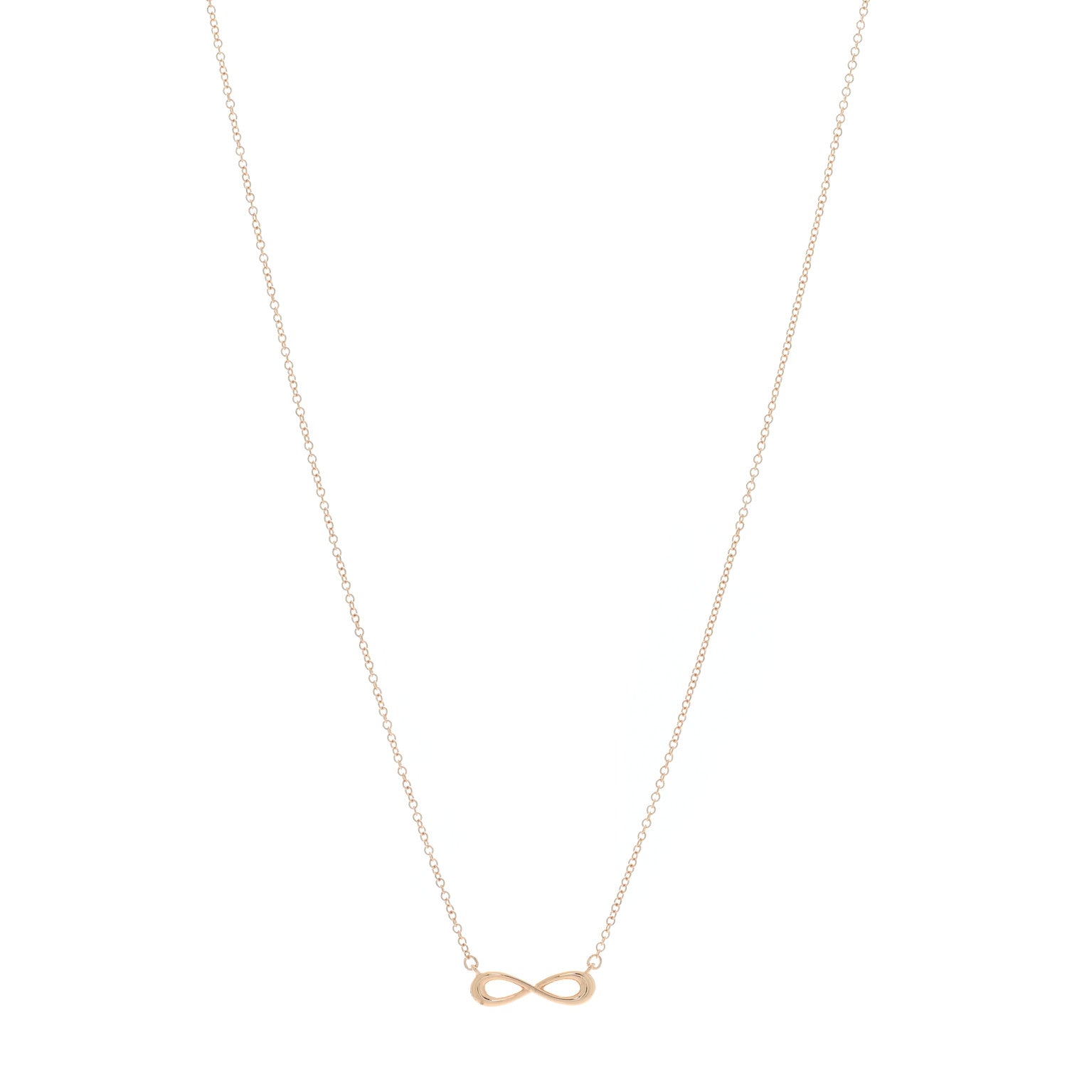 Tiffany 18K Rose Gold Infinity Pendant Necklace 1 of 4