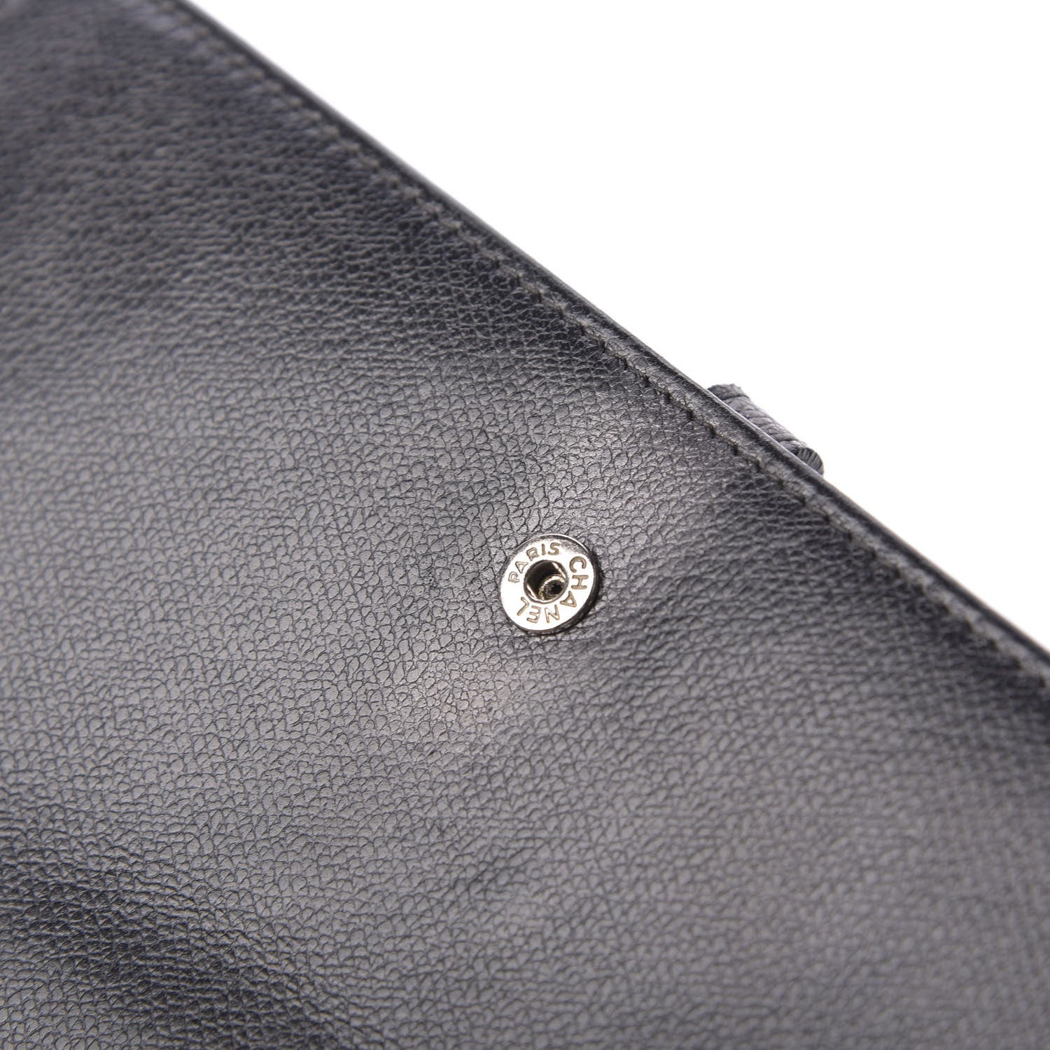 Chanel Grained Calfskin CC Button Long Wallet Black 5 of 9