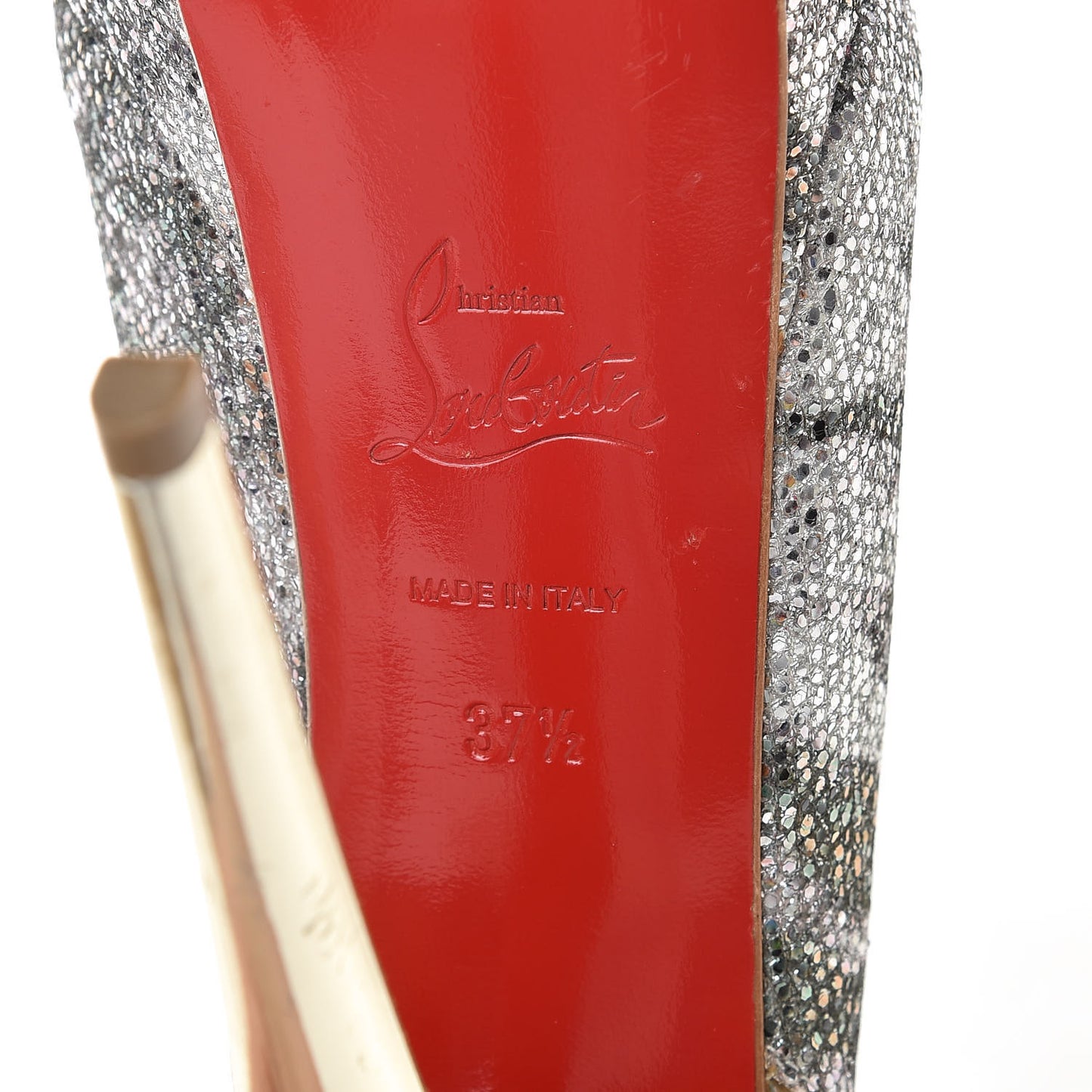 Glitter Sirene Lady Peep Sling 150 Pumps 37.5 Silver Light Gold