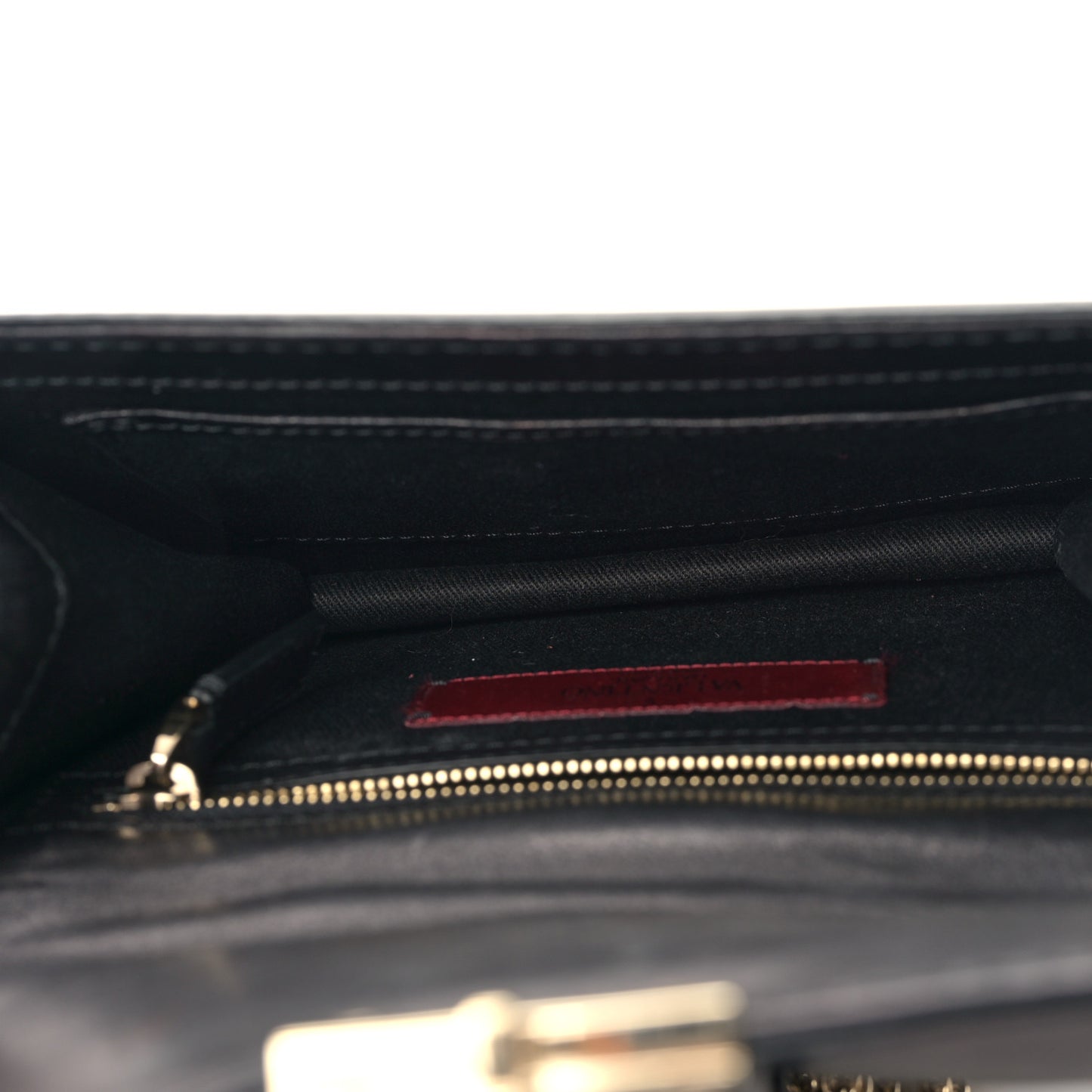 Vitello Small Glam Lock Rockstud Flap Black