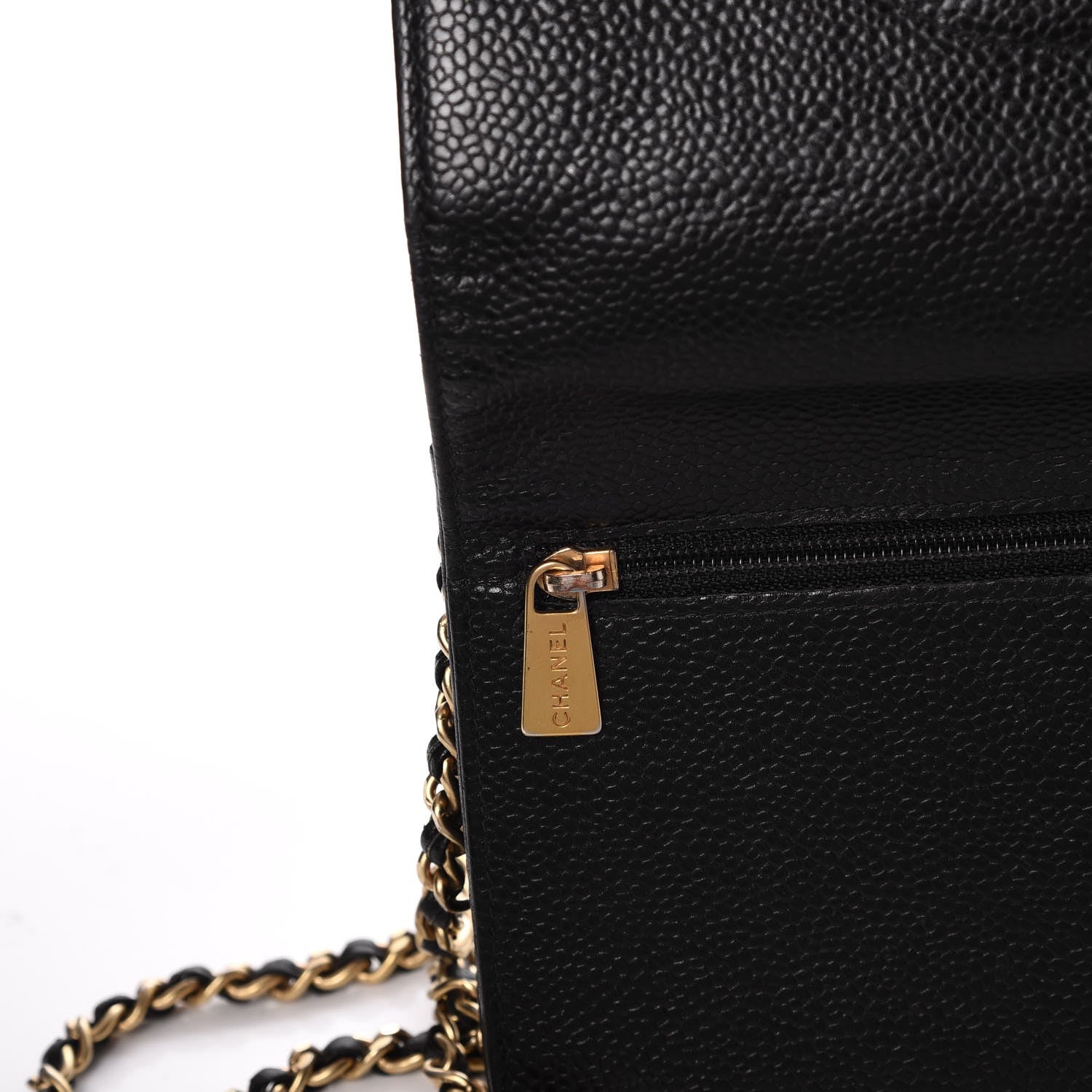 Chanel Caviar Timeless CC Wallet On Chain WOC Black 12 of 17