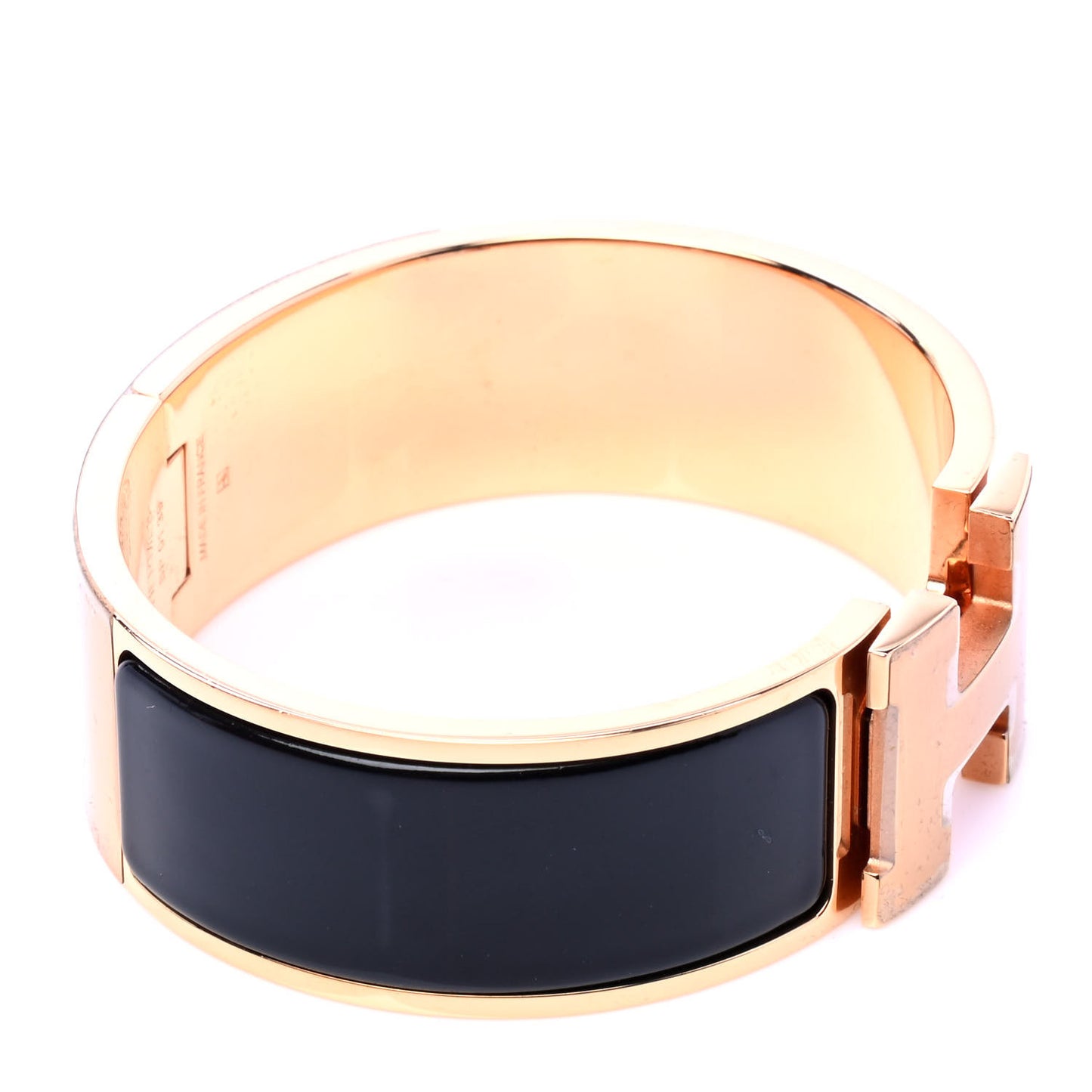 Enamel Wide Clic Clac H Bracelet GM Black