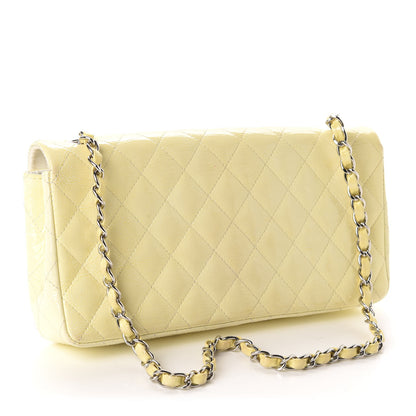 Chanel Distressed Patent Calfskin Quilted East West Flap Clutch Ivory 3 of 11