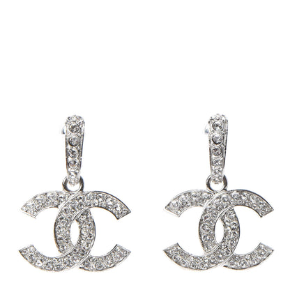 Chanel Crystal Palais Garnier CC Drop Earrings Silver 1 of 4