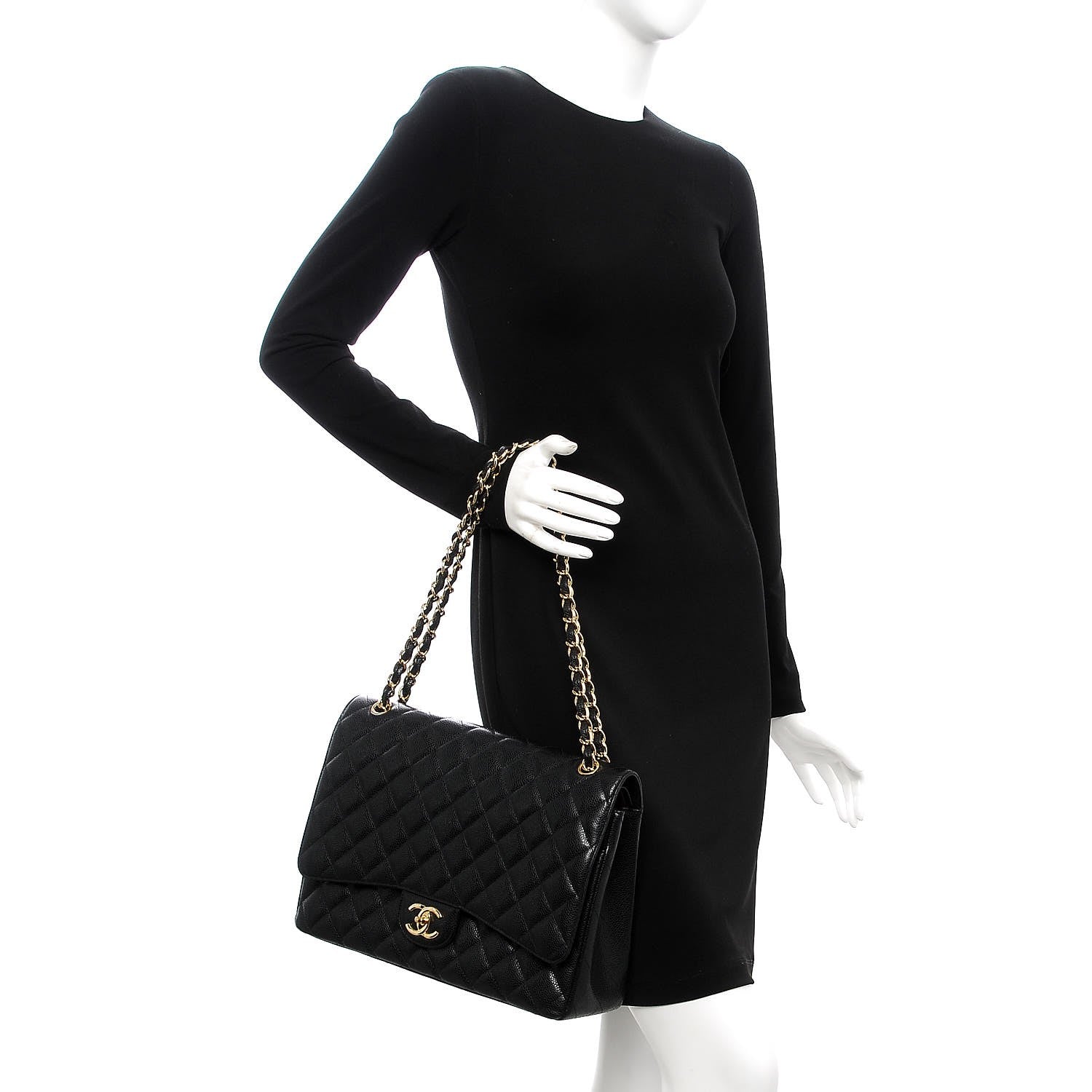 Chanel Caviar Quilted Maxi Double Flap Black 3 of 8