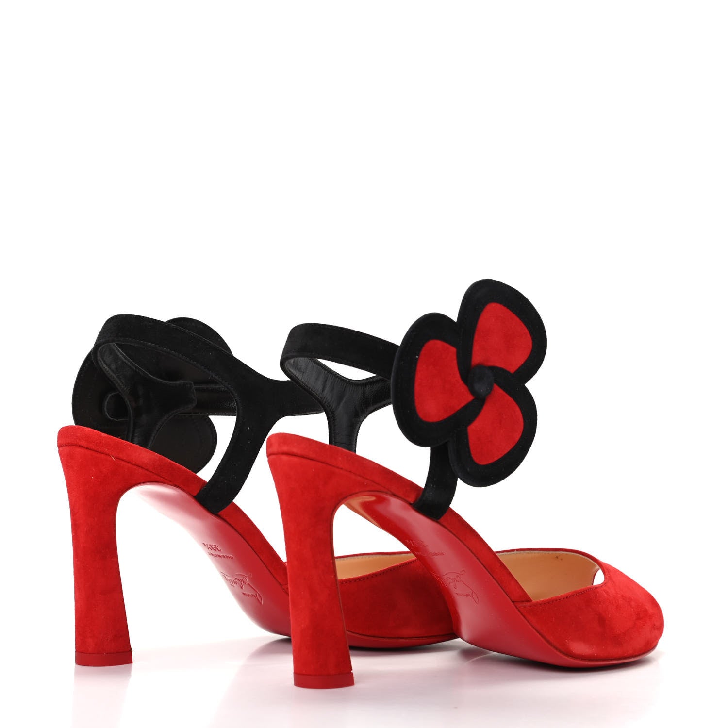 Christian Louboutin Veau Velours Pansy 85 Sandals 39.5 Loubi Black 4 of 8