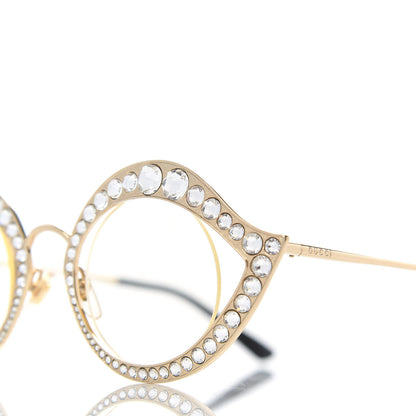 Gucci Metal Crystal Cat Eye Glasses GG0046S Gold 6 of 7