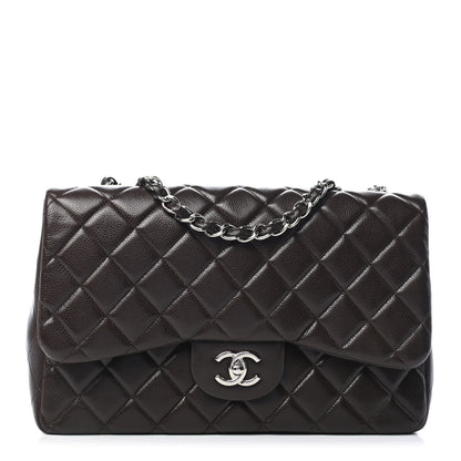 Chanel Caviar Quilted Jumbo Single Flap Dark Brown 1 of 5