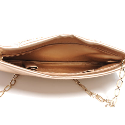 Chanel Satin Diamante Camellia Evening Clutch Bag Light Beige 6 of 8