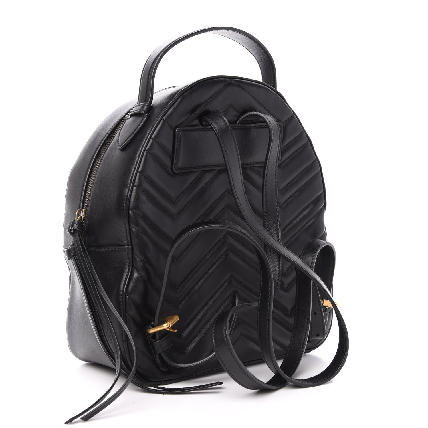 Gucci Calfskin Matelasse GG Marmont Dome Backpack Black 2 of 10