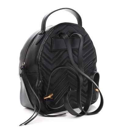 Gucci Calfskin Matelasse GG Marmont Dome Backpack Black 2 of 10
