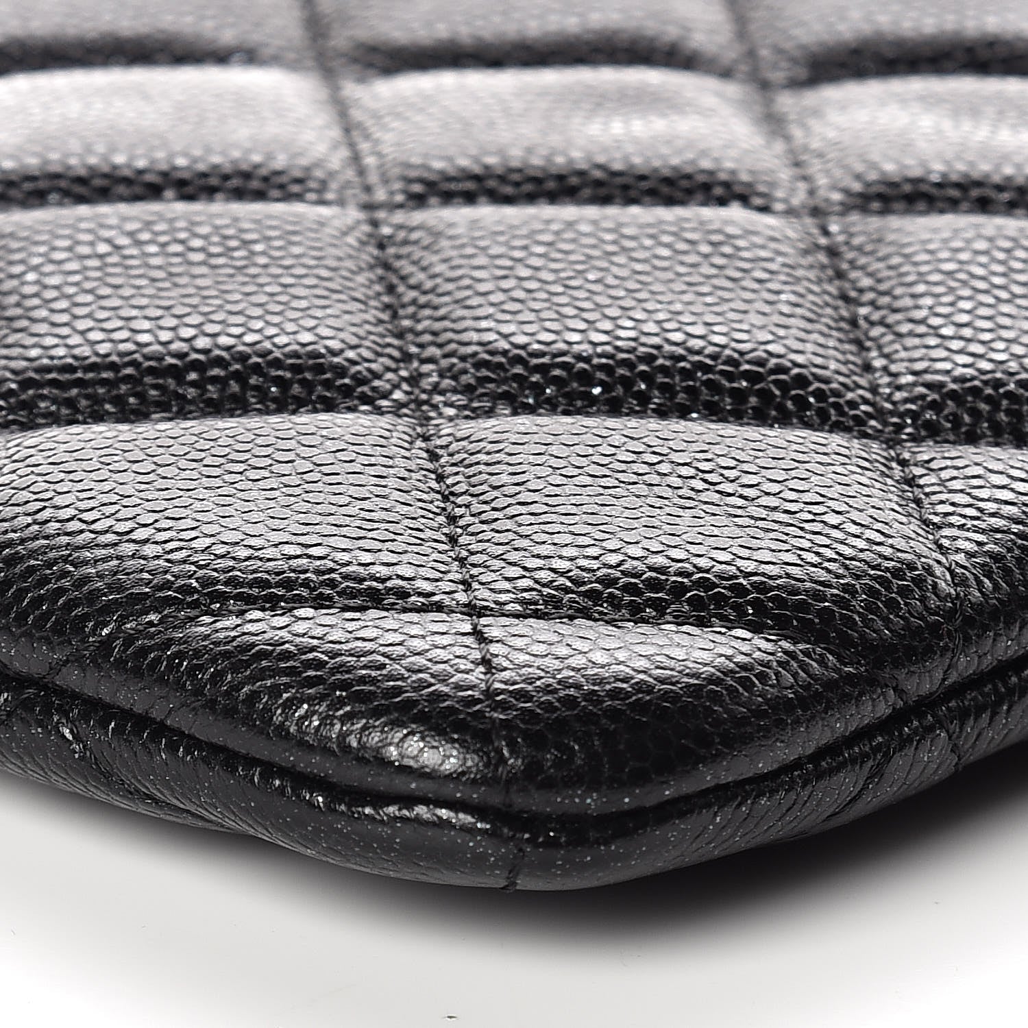 Chanel Metallic Caviar Quilted Medium Cosmetic Case Black 5 of 10