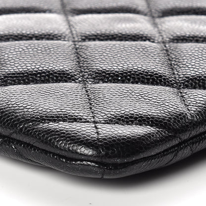 Chanel Metallic Caviar Quilted Medium Cosmetic Case Black 5 of 10