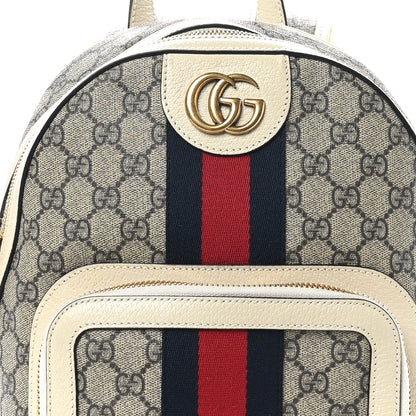 Gucci GG Supreme Monogram Textured Calfskin Web Small Ophidia Day Backpack Beige Ebony Mystic White 9 of 12
