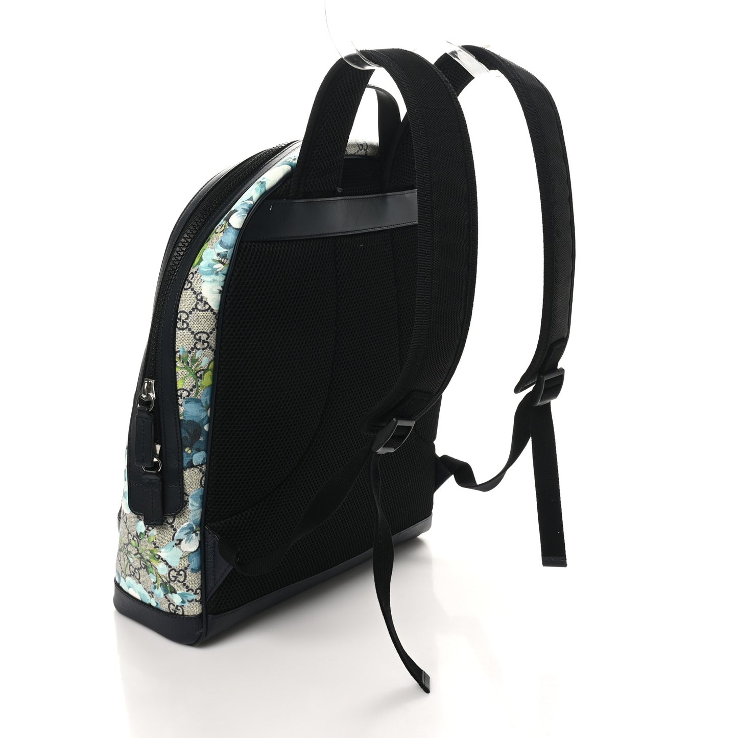 GG Supreme Monogram Blooms Medium Day Backpack Beige Blue Navy