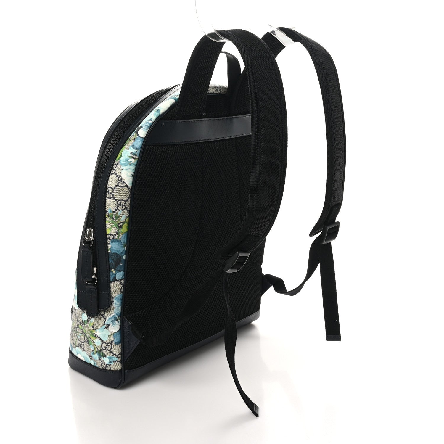 Gucci GG Supreme Monogram Blooms Medium Day Backpack Beige Blue Navy 3 of 10
