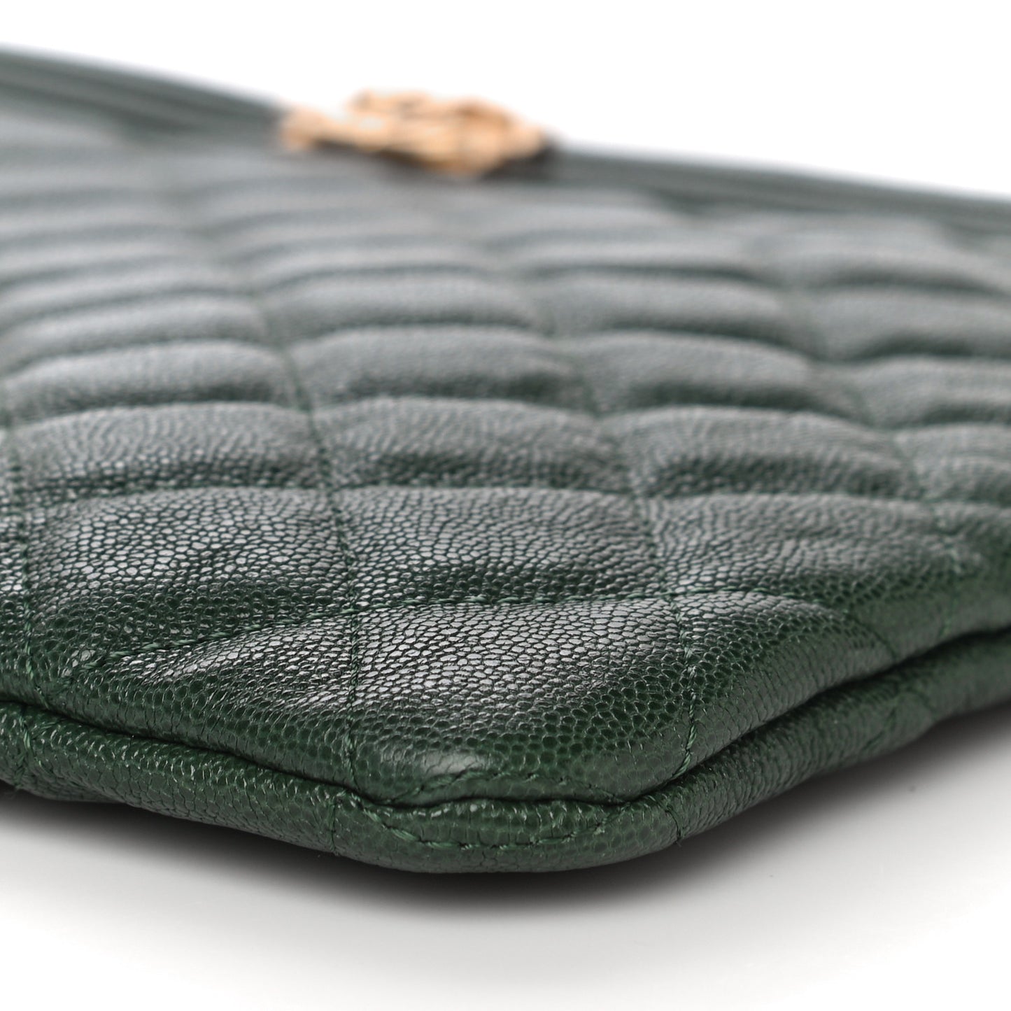 Caviar Quilted Medium Boy Cosmetic Case Green