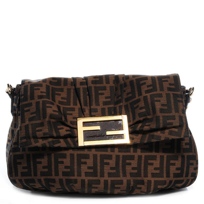 Fendi Zucca Patent Mia Shoulder Flap Tobacco 1 of 9
