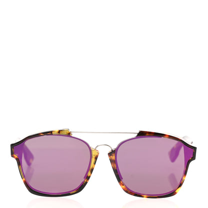 Christian Dior Abstract Square Mirrored Sunglasses Spotted Havana Purple 2 of 10