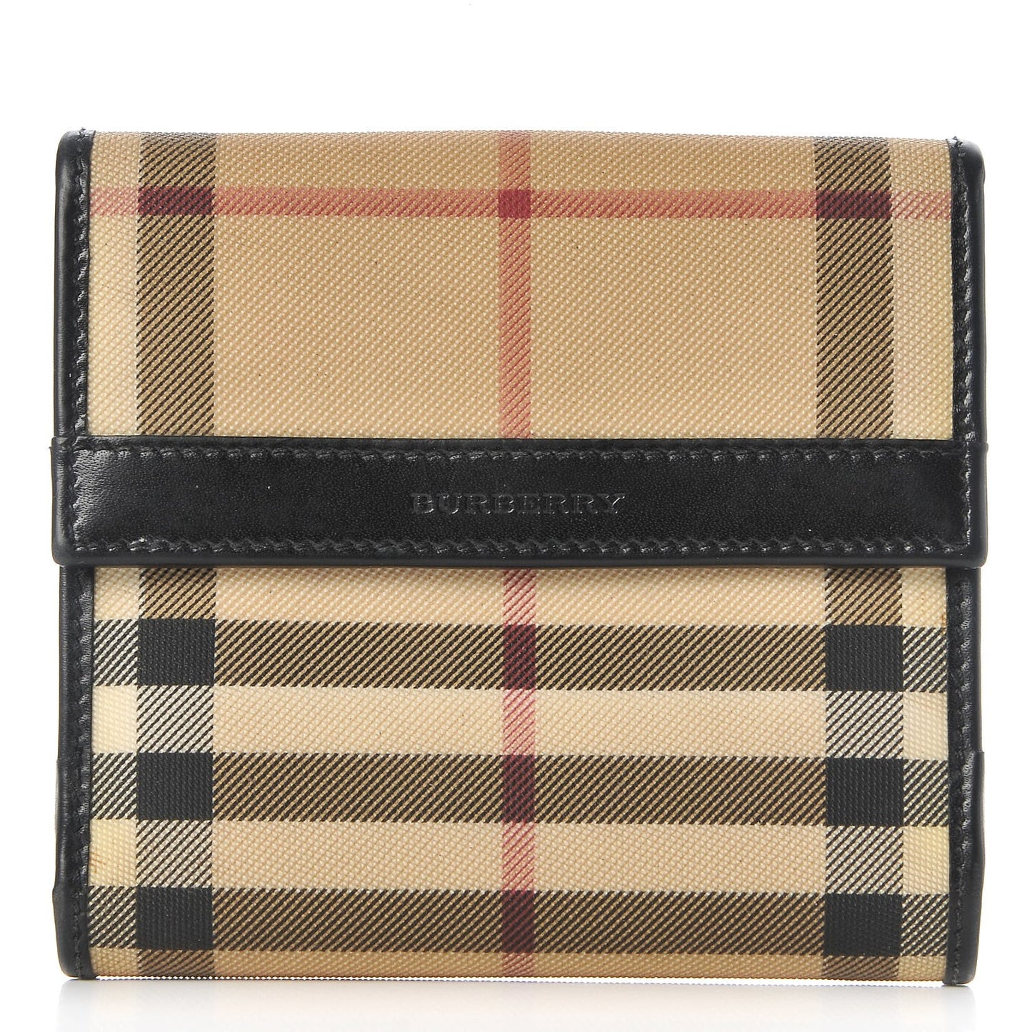 House Check Compact Wallet Black