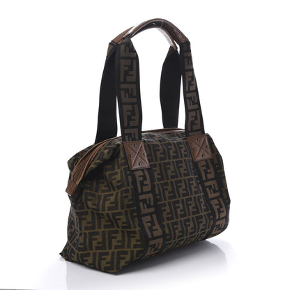 Fendi Zucca Vitello Patchwork Shoulder Bag Tobacco Sabbia 3 of 9