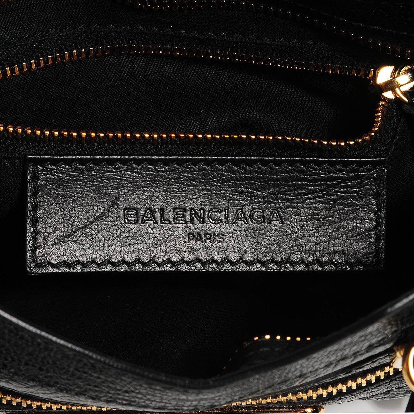 Chevre Gold Metallic Edge Hardware Mini City Black