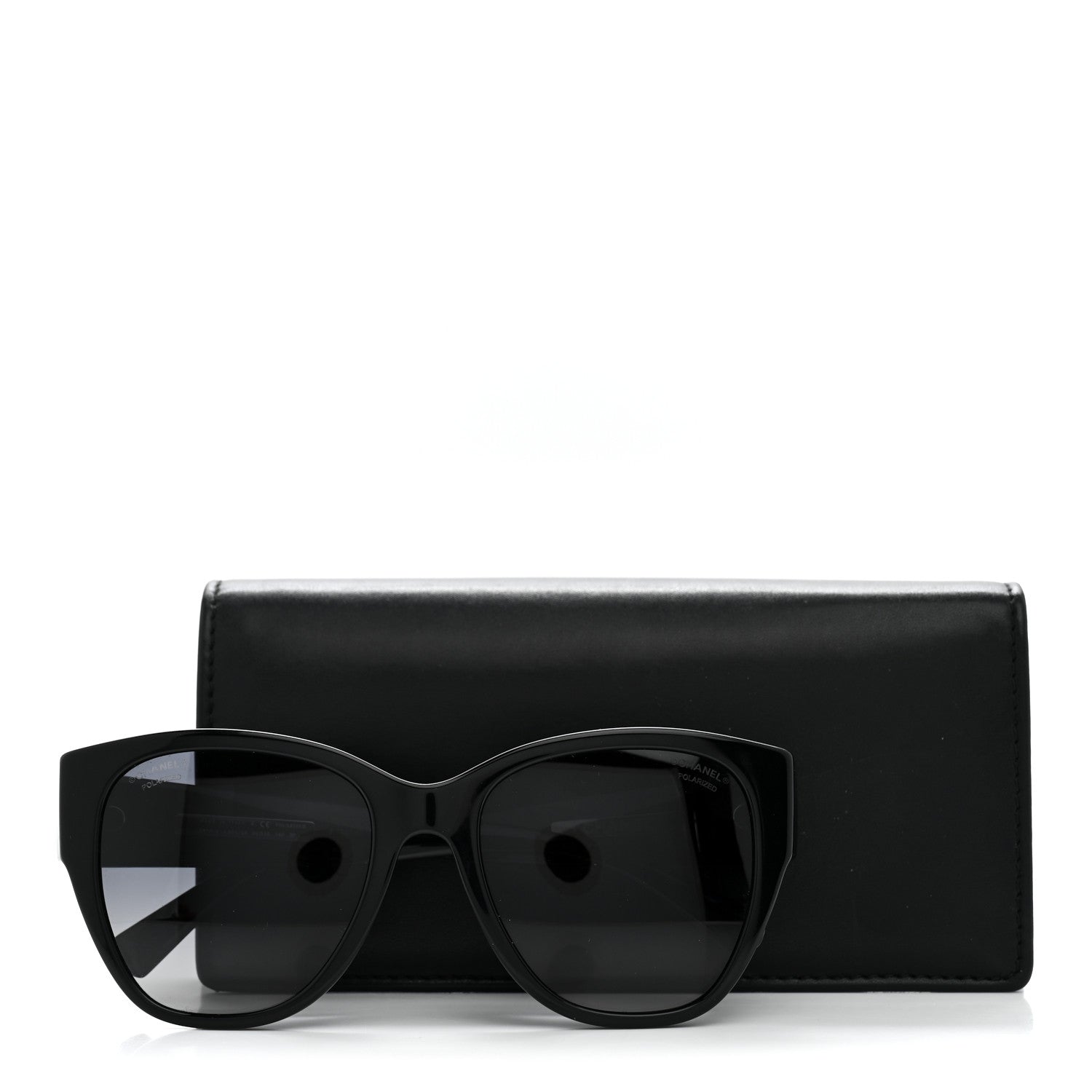 Chanel Acetate Polarized Butterfly CC Sunglasses 5412-A Black 7 of 7