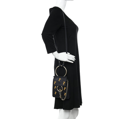Chloe Smooth Calfskin Little Horses Embroidered Mini Faye Bracelet Bag Black 2 of 10